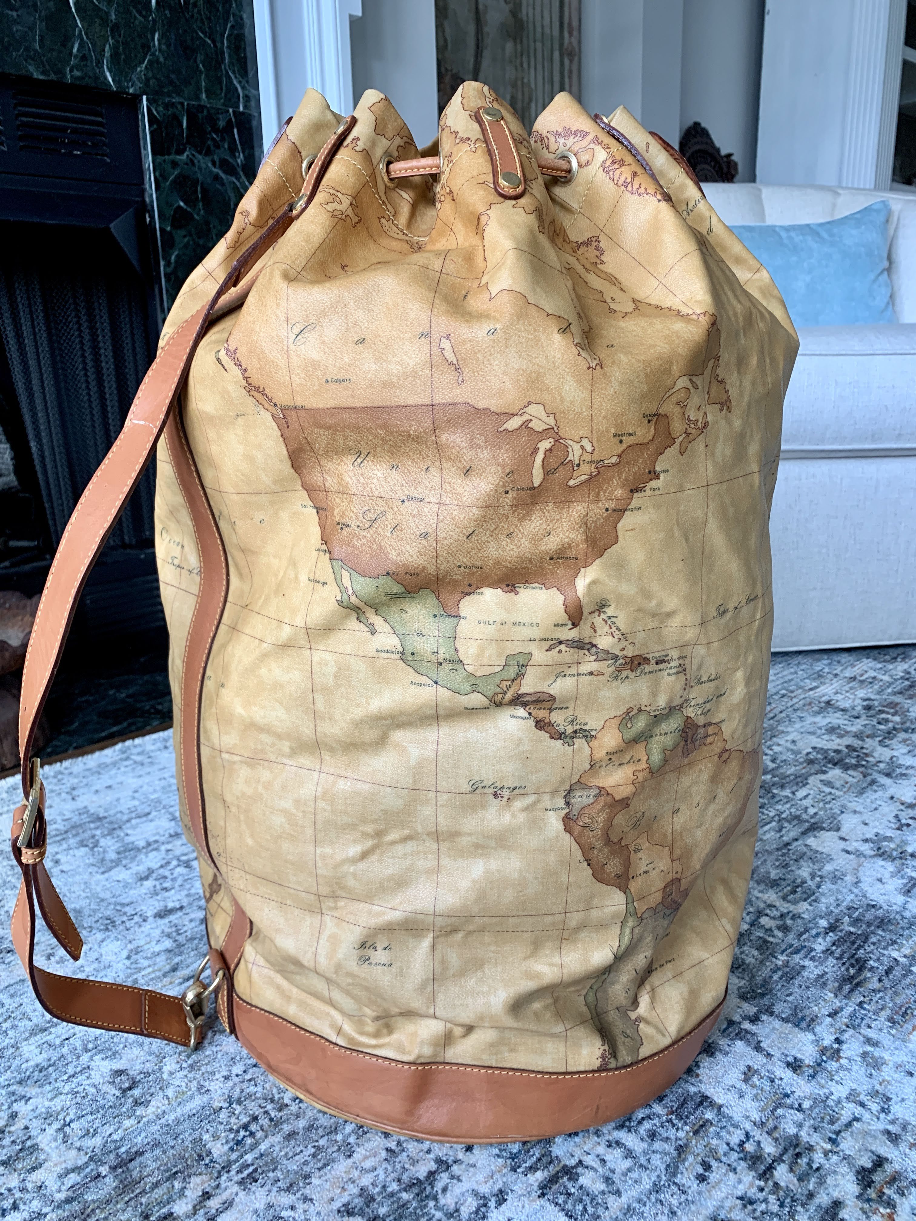 Italian Leather Large Duffel Bag by Alviero Martini