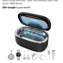 35W Ultrasonic Jewelry Cleaner, 45KHz Retainer Cleaner for Jewelry, 5 Timer & 3 Power Modes, Eyeglasses, Rings, Watch Strap, Dentures - 20oz, 304 Stai