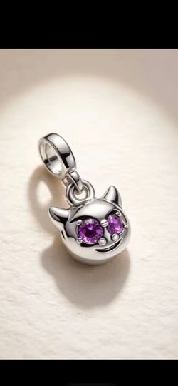 Pandora Devil Emoji Charm with Purple Crystals