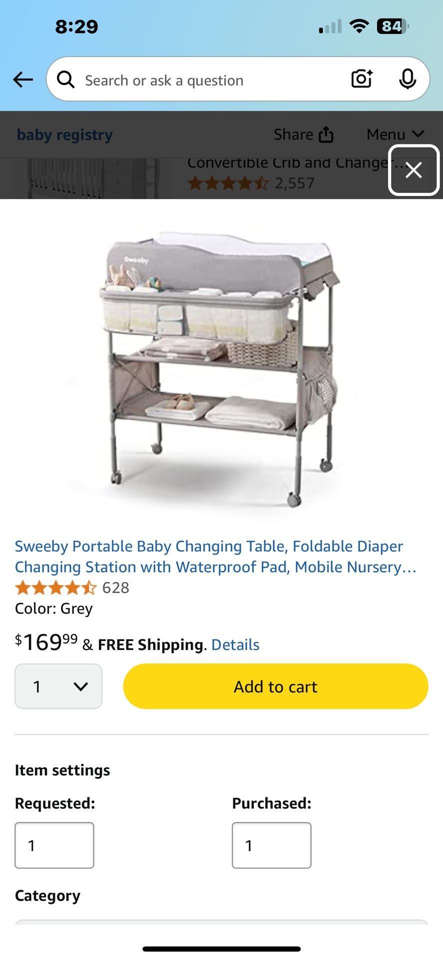 Changing table