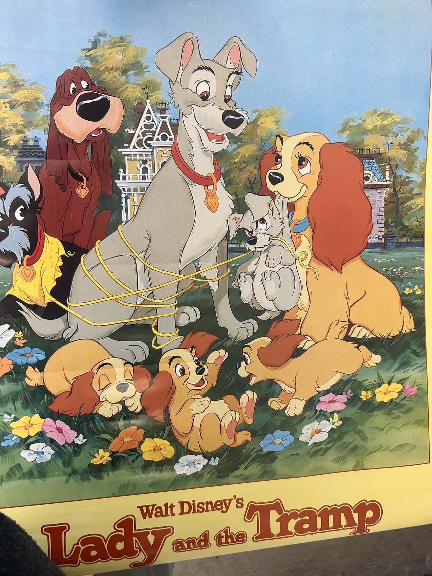 1955 The Walt Disney Company “LADY AND THE TRAMP” Full Sized Movie Poster(unused/unpuched)