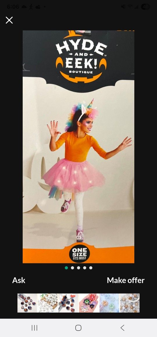 Girl's Lightup Unicorn Halloween Costume 🎃tutu Skirt And Headpiece