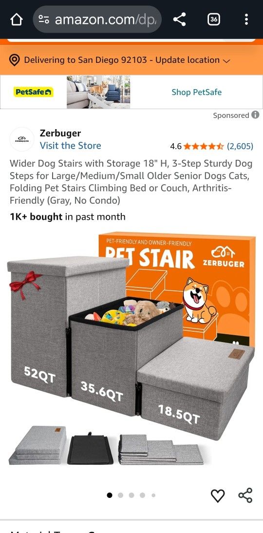 2-IN-1 PET STAIRS WITH STORAGE