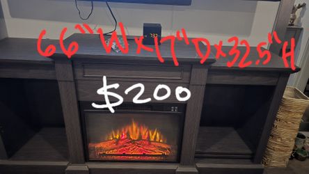 Electric Fireplace Bookshelf Console $75