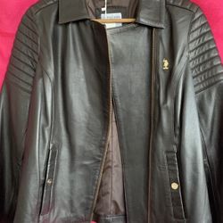 Stylish womens leather jacket U.S.POLO ASSN high quality price $130 Brand new.