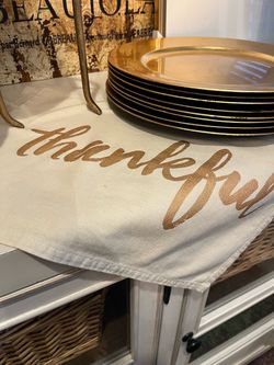 Thankful Table placemats Cream with Gold Script(6)