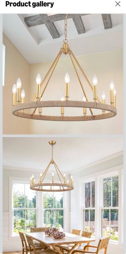 Gold Wagon Wheel Chandelier
