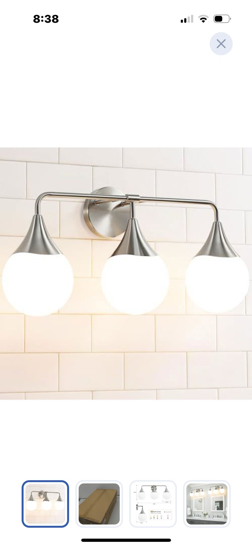 Silver Vanity Light