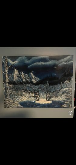 Frozen Valley - Oil hand painting 40x30 mountain landscape