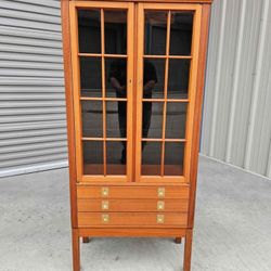 Mid Century Danish Teak Bruksbo Display Cabinet