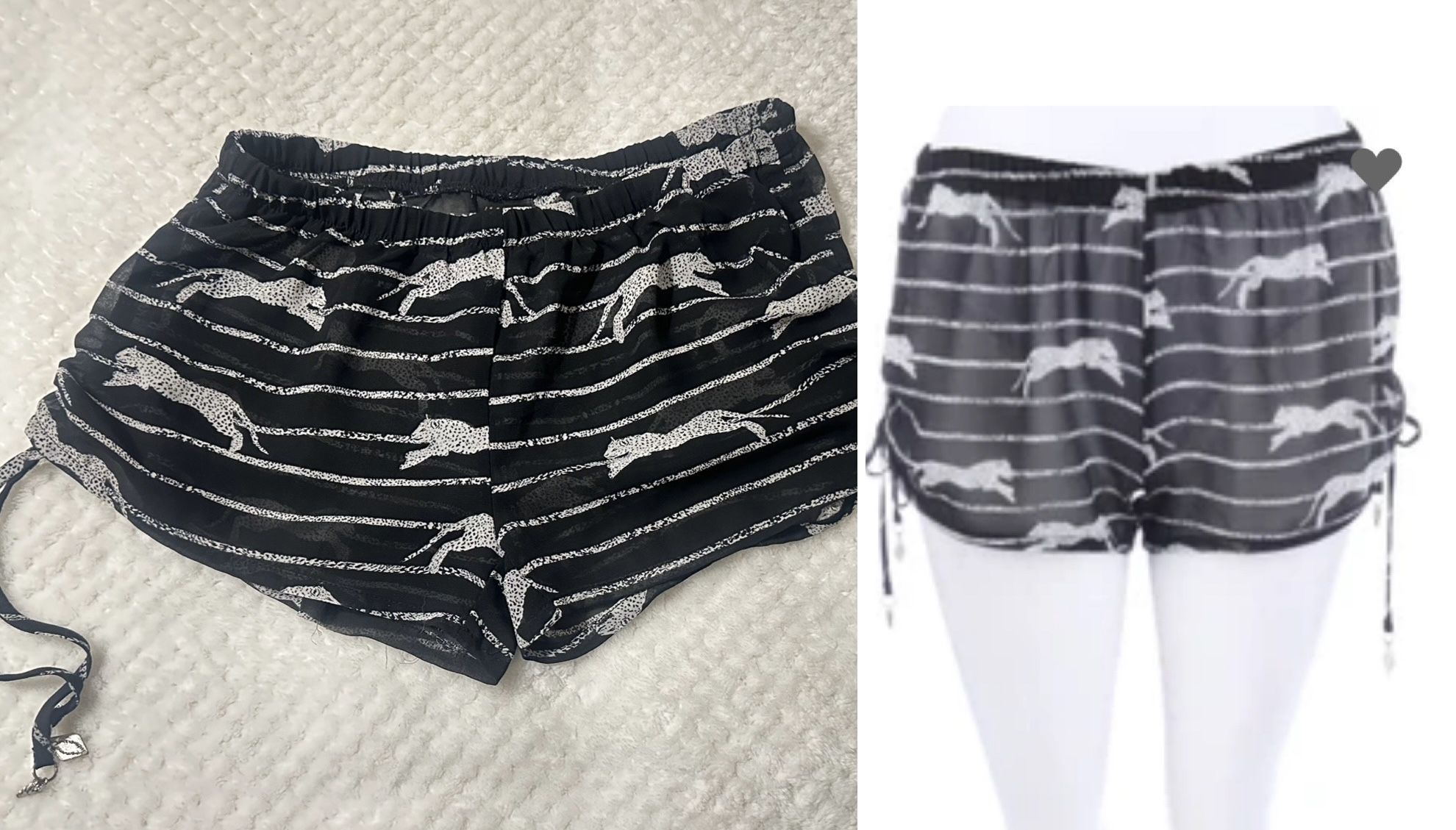 H&M Cheetah Print Beach Sheer Shorts Woman size XS