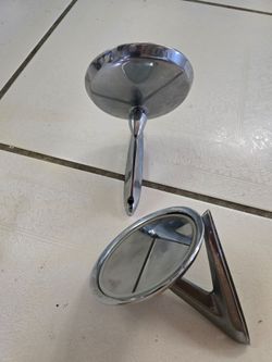 1965 original Mustang rear view mirrors with mounting plates.