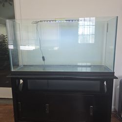 Fish tank with heavy wood Stand 60 gallon aquarium