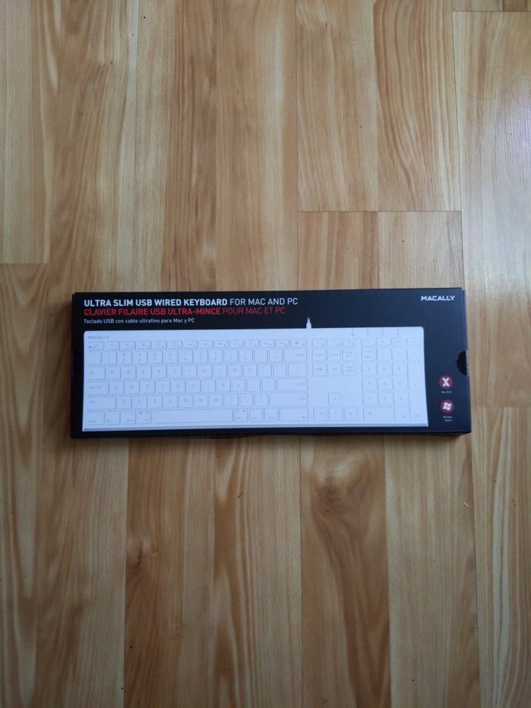 New Macally Ultra Slim USB Wired Keyboard 