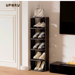 New in box 6-Tier Plastic Stackable Storage Shelf for Small Closets and Narrow Spaces, Compact Free Standing Shoe Racks for Entryway Bedroom Dormitory