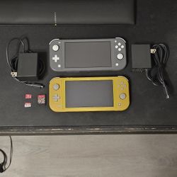 Nintendo Switch Lite(s) w/ Mario Kart 8 Deluxe, 256gb & 128gb Micro SD Cards, And Chargers