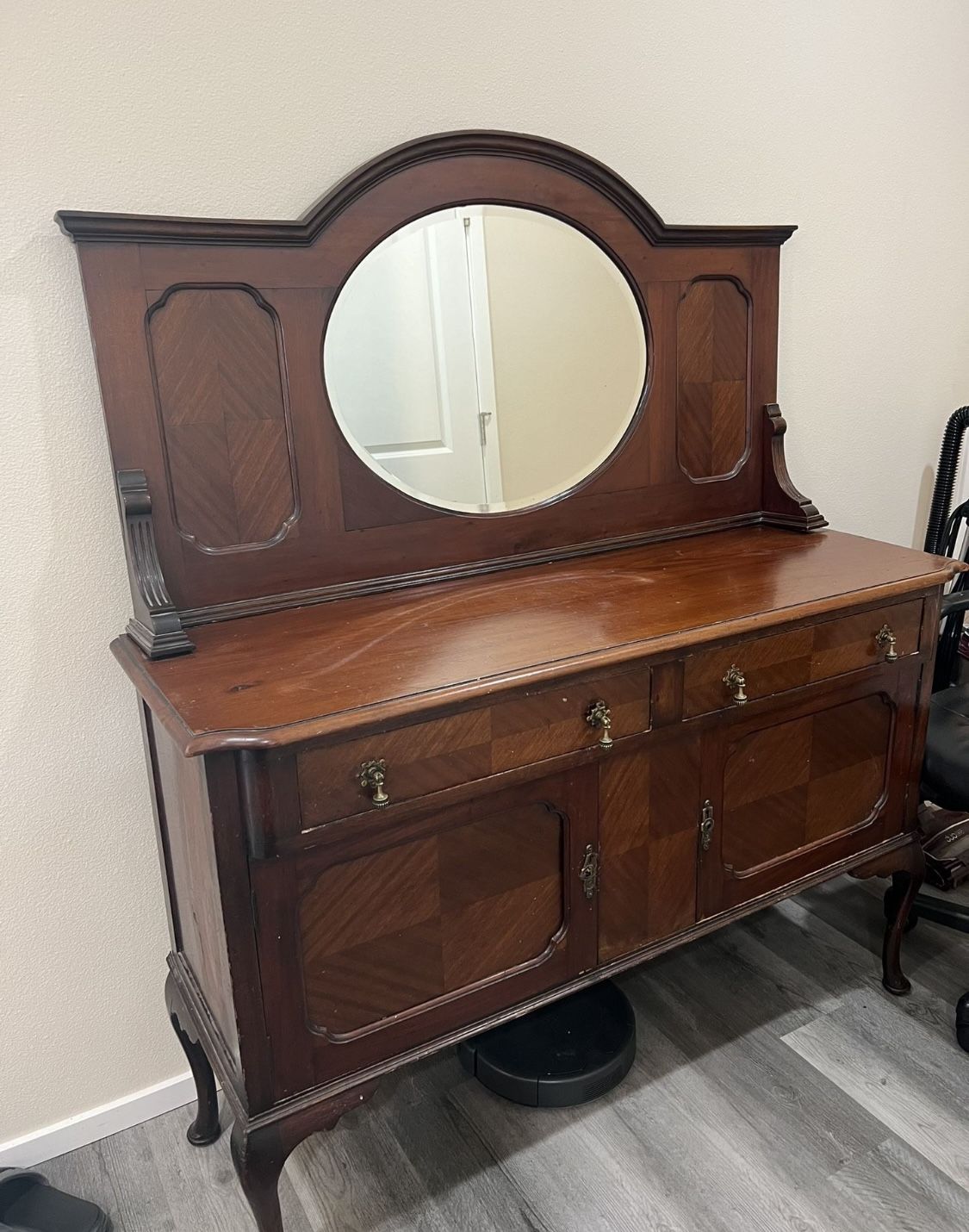 Antique Sideboard Hutch With Mirror
