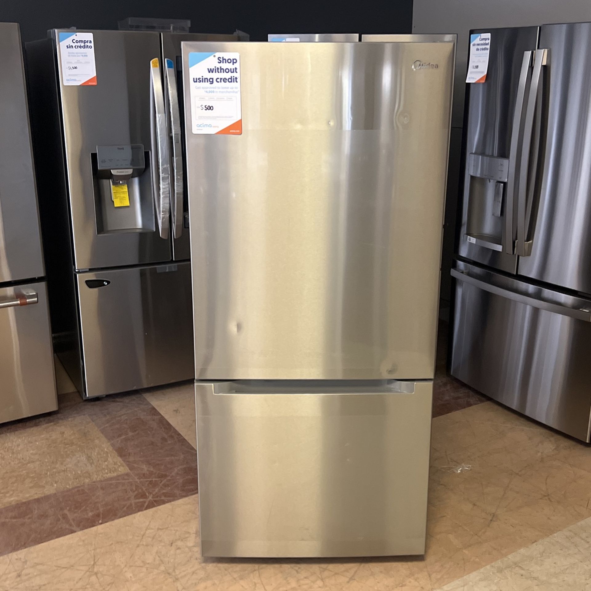 Stainless Steel 18.7 Cu Ft Bottom Freezer Refrigerator 