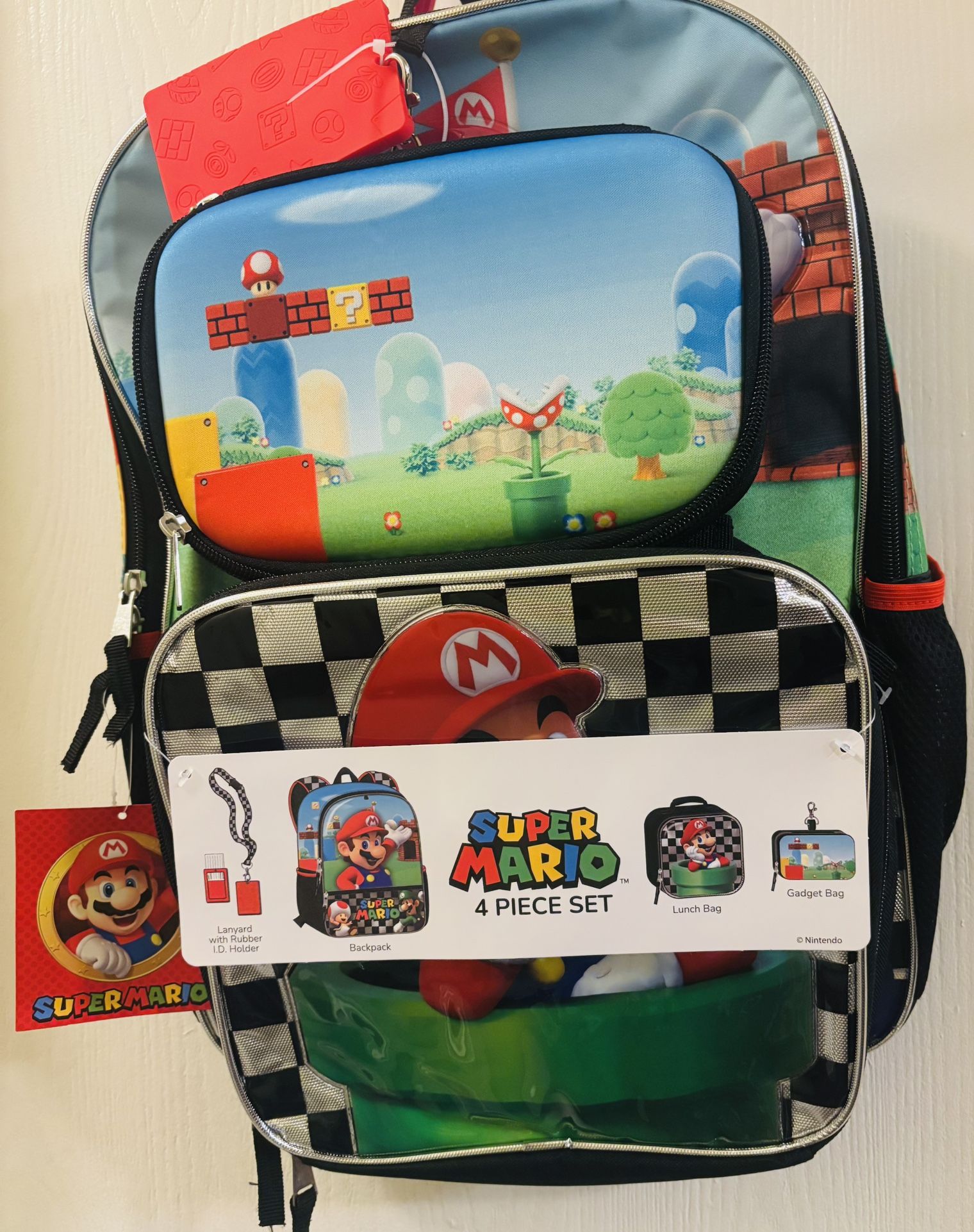 New Super Mario Backpack With Lunch Box 