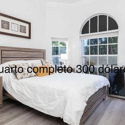 Queen Size Bed Nightstand And Drawer Set 