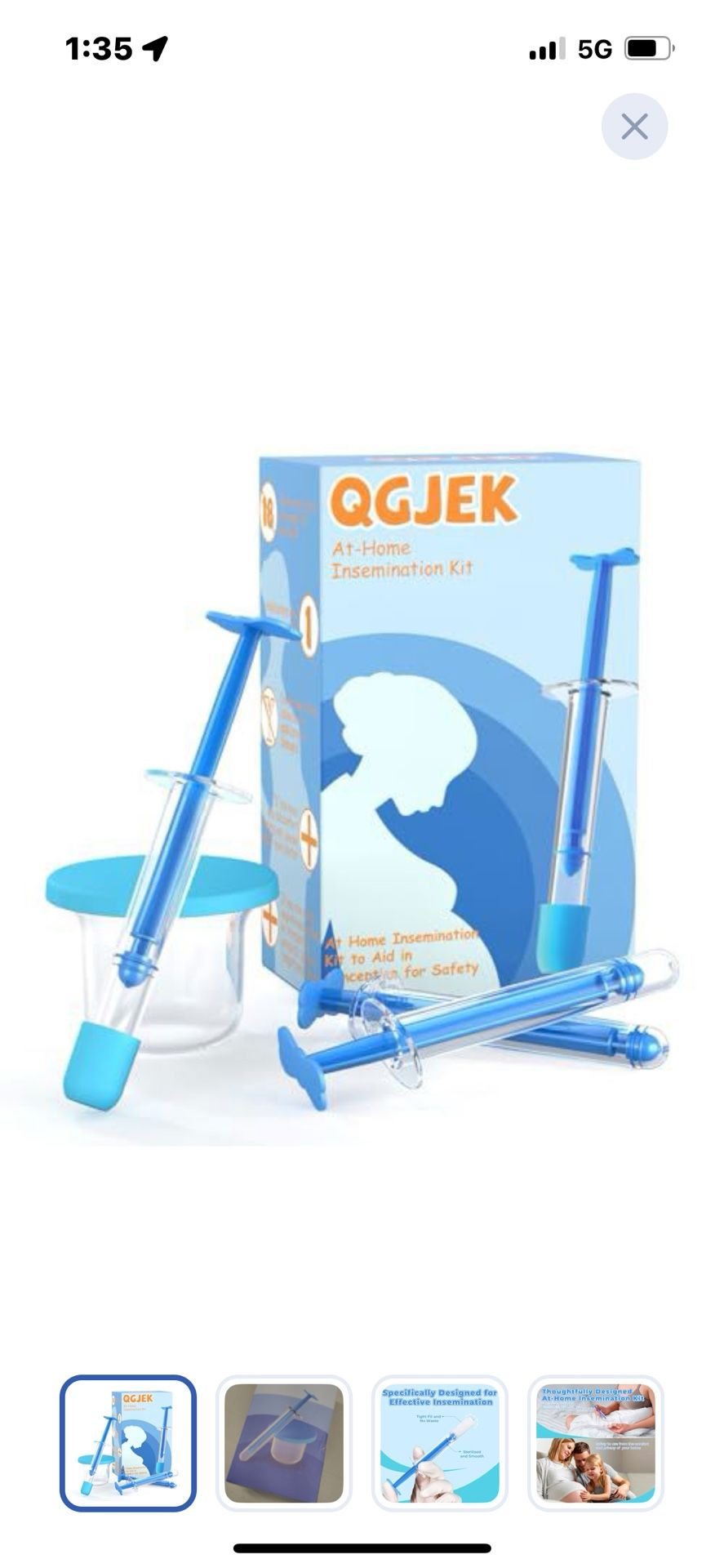 “New”Home Insemination Kit(3 Applicators And Collection Cup)retail $39