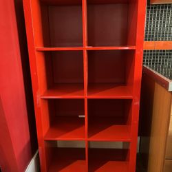 Red IKEA Kallax 
