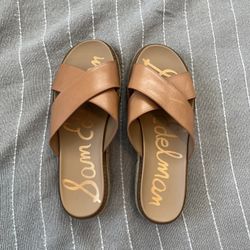 Sam Edelman Korina Ivory Leather Platform Slide Size 11W