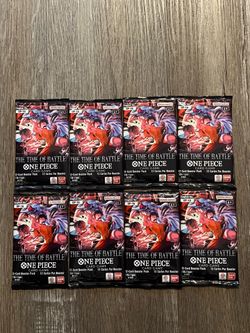 One Piece OP-16 The Time Of Battle Sleeved Booster Packs (6) English LOT OF 8!