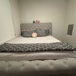 Grey King bed frame