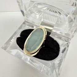 14k Green Facet Ring 