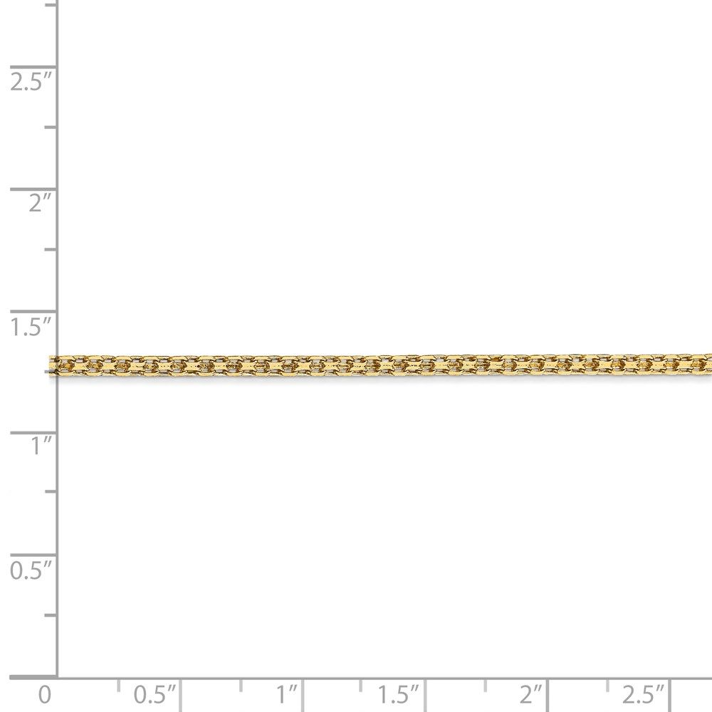 14K Yellow Gold 2mm Lightweight Handmade Flat Chain