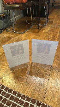 Clear acrylic standing photo/document frames