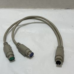 6 Pin PS2 Male To Female Extension Cable Y Splitter Connector For Keyboard Mouse