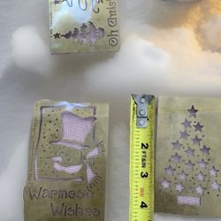 Vtg Christmas Tracing metal Stencils paper crafts 4pc