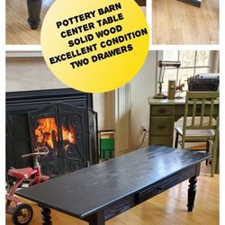 Pottery Barn Center Table Excellent Condition With Storage 