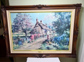 Marty Bell Framed “Rodway Cottage” Fine Art