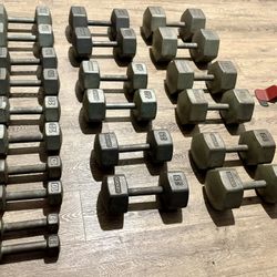 Vintage Set Of IVANKO Hex Dumbbells  5s To 65s [Collector / Vintage Lover]