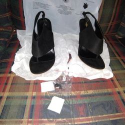 Women's Jolimall heels black SZ 8 Faux Suede shoes 