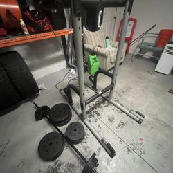 Weights And Pull Up And Dip Bench 