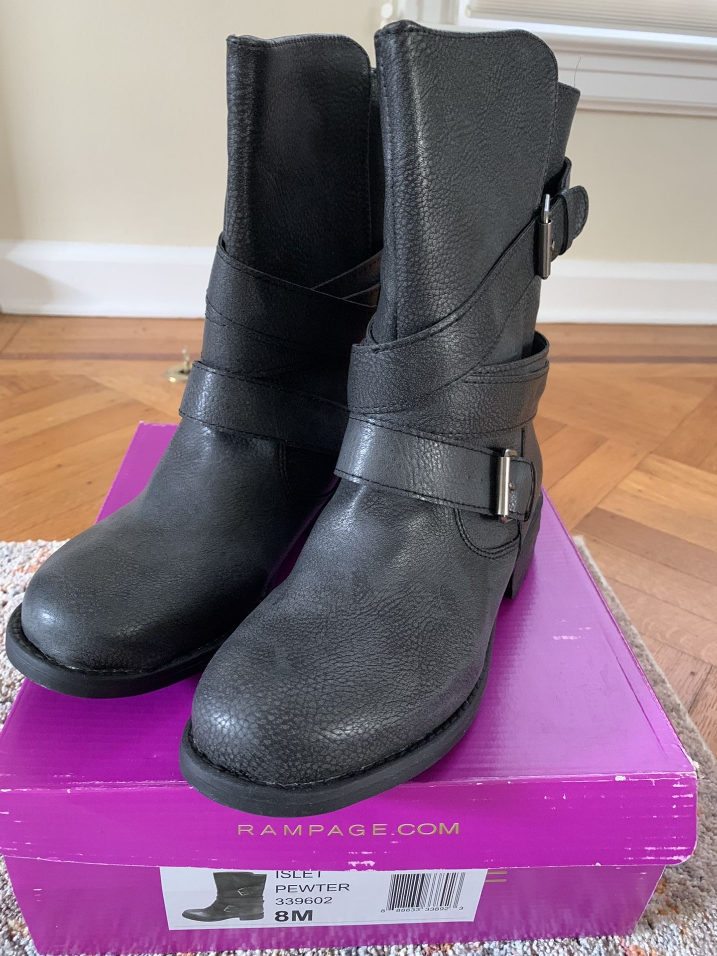 New RAMPAGE Islet Boots (Pewter) Size 8