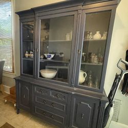 Gray china Cabinet With Storage 