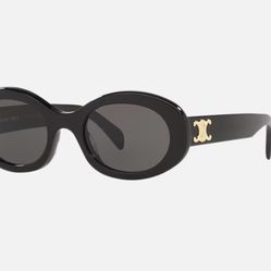 Celine Oval sunglasses Black gold CL41094U 01 NWT $520
