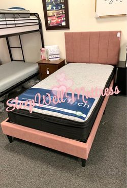 Twin size bed frame with mattress included