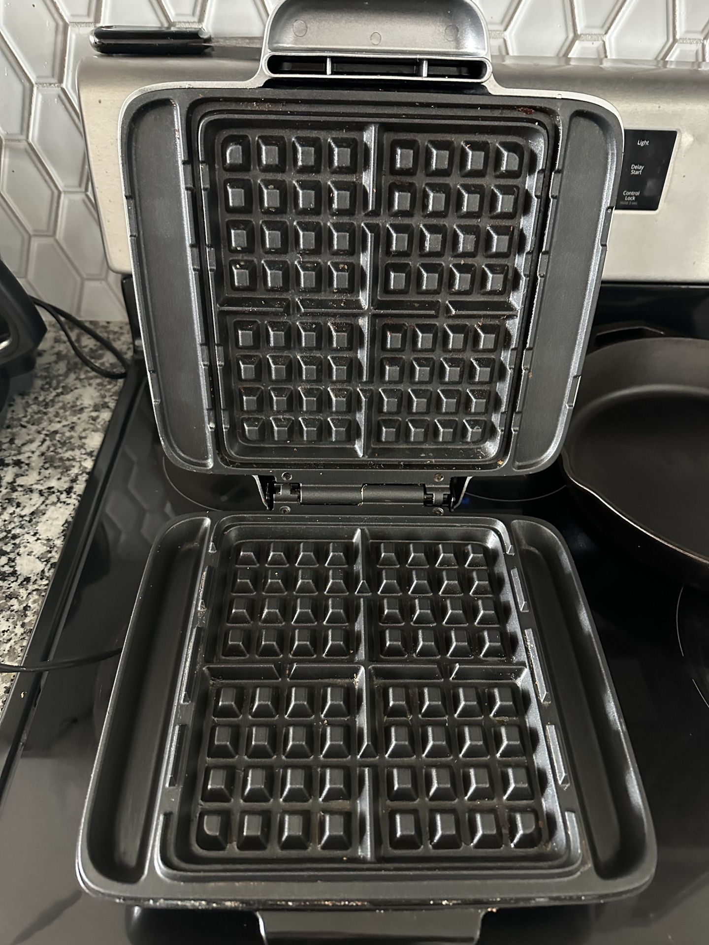 DASH No-Drip Waffle Maker - Four Waffle Molds, Nonstick Waffle Iron with Quick Heat-Up