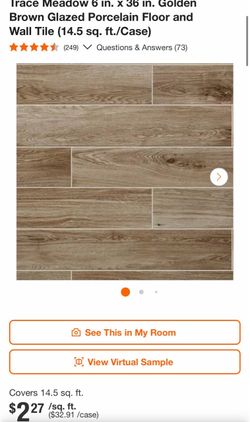 Trace Meadow Golden Brown Glazed Porcelain Floor Tile