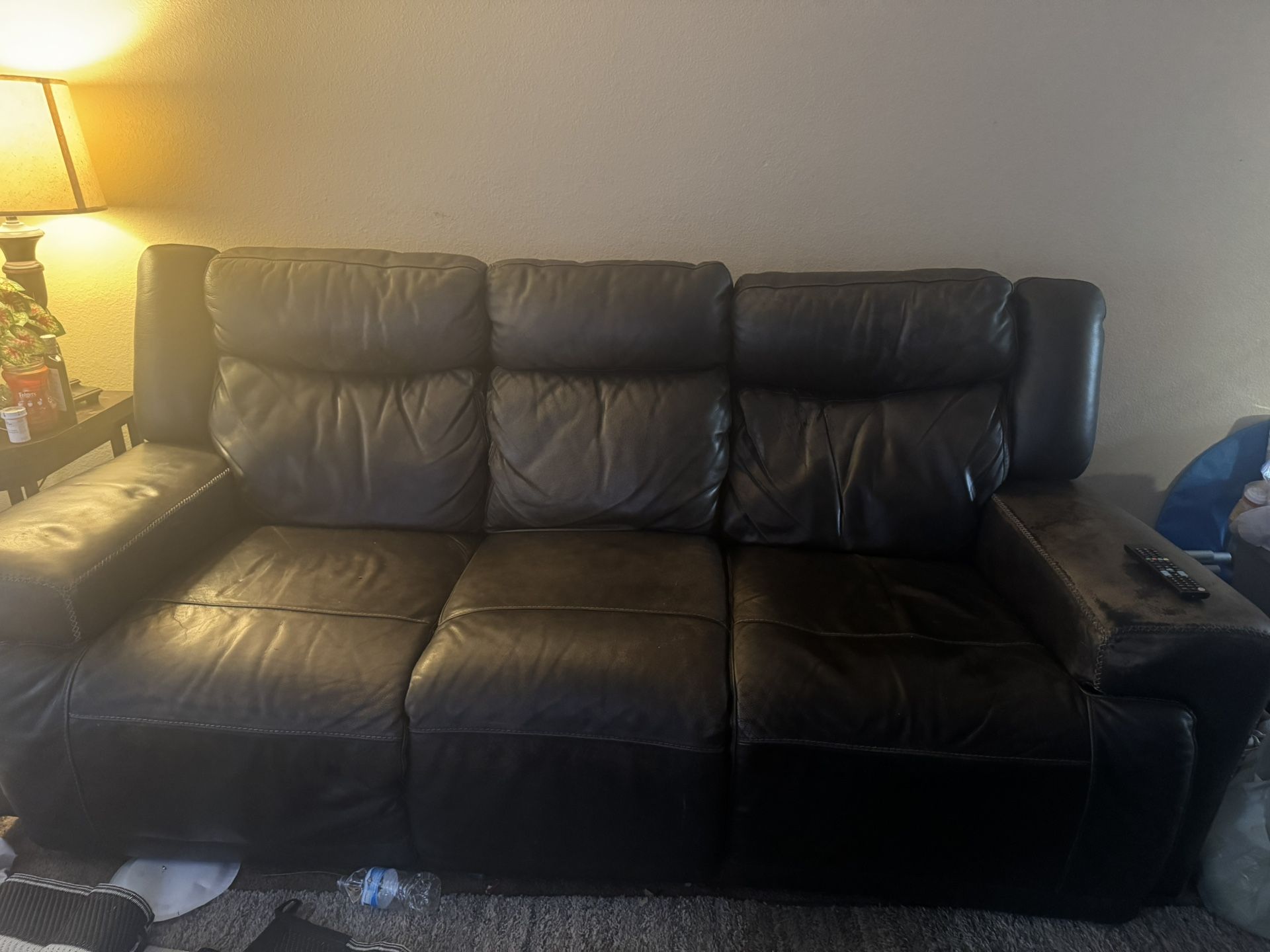 Brown leather Couch And Sofa