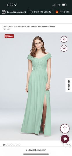 Off Shoulder Mesh Bridesmaids Dress