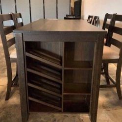 Ashley Dining Room Set| Brand  🆕 Dark Brown Rokane Counter Height Dining Table And Chairs Set & Bar Stools @ Fast Delivery 🚚