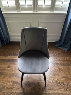 Midcentury Modern Gray Velvet Chairs