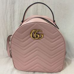 Gucci GG Marmont Pink Leather Backpack 